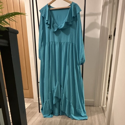 Boohoo blue ruffle - blue,