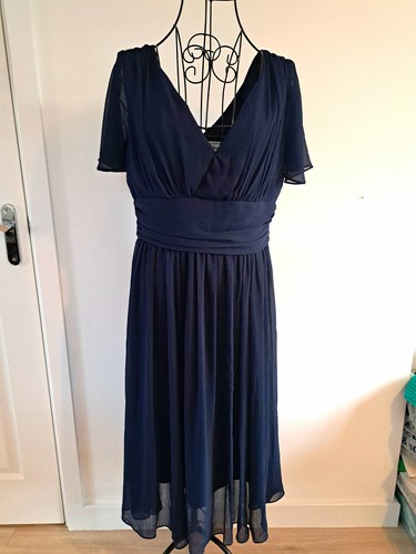 Joanie avery navy chiffon faux - navy,