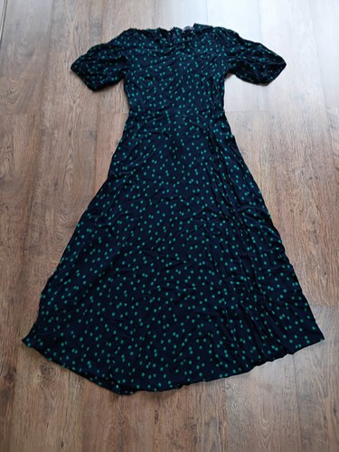 Black and green polka dot - black,