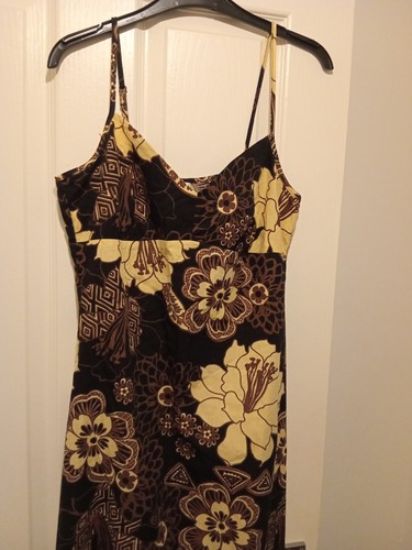 Brown flower multi dress - flower,
