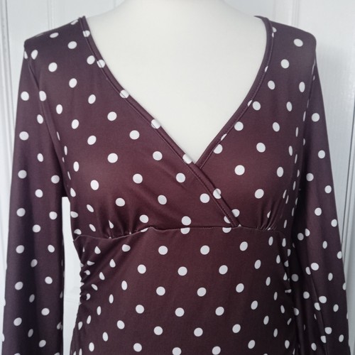 Ladies chocolate brown polka - ladies,