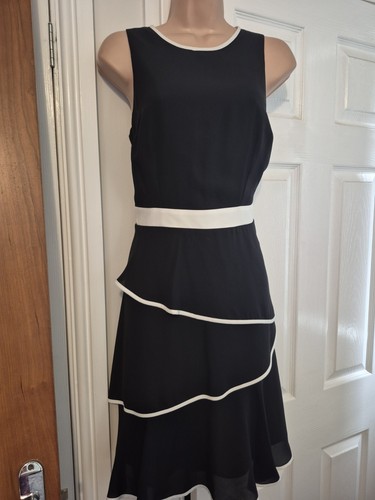 Black white lined chiffon - white,