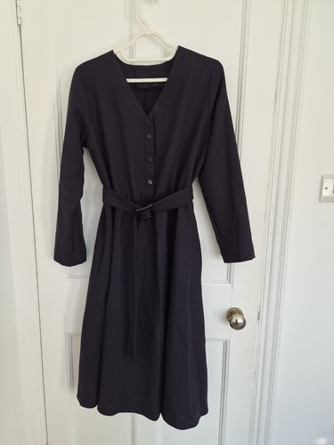 Women blue dress with belt - women's,