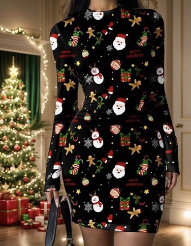 Christmas print dress size - christmas,