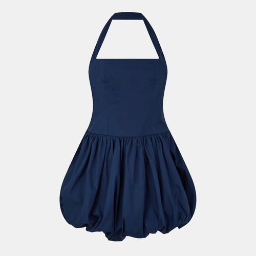 Amylynn navy halter puff mini - navy,