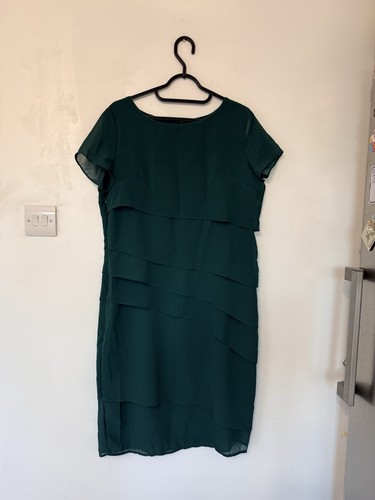 Green chiffon layered - green, dress