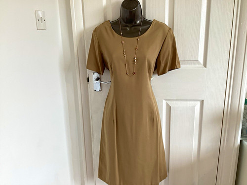 Womens beige sheath dress - sheath,