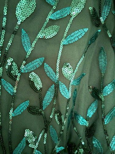 Yumi green sequin tulle floral - yumi,
