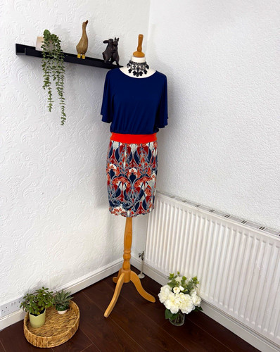 Abstract jersey shift dress - jersey,