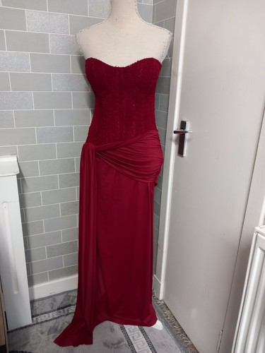 Red cocktail dress - red,