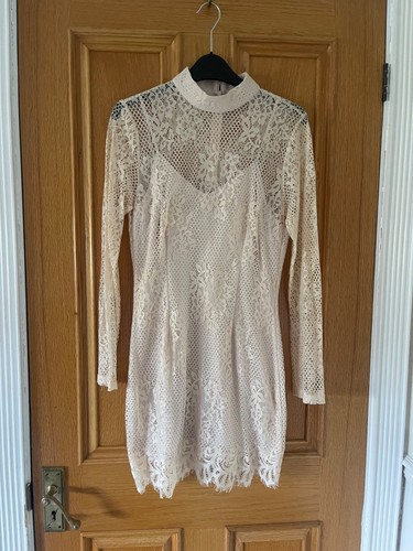 Misguided lacy cream mini - cream,