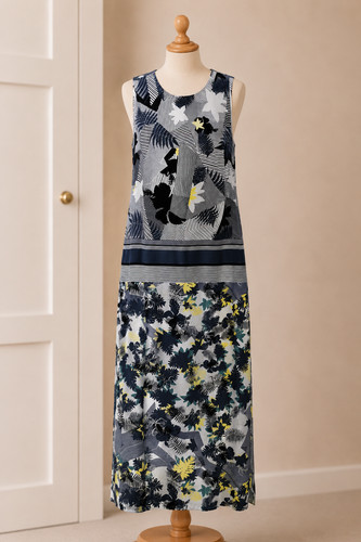 Warehouse navy floral print - navy,