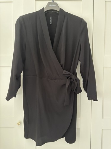Mango black wrap front dress - mango,