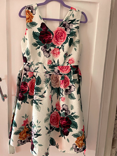 White pink floral - white,