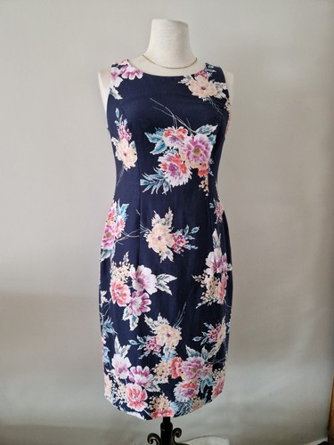 Navy blue pink - bold, floral