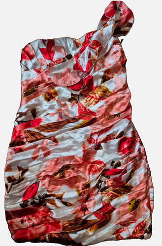 One shoulder floral satin - shoulder,