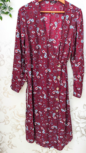 George burgundy floral wrap - burgundy,
