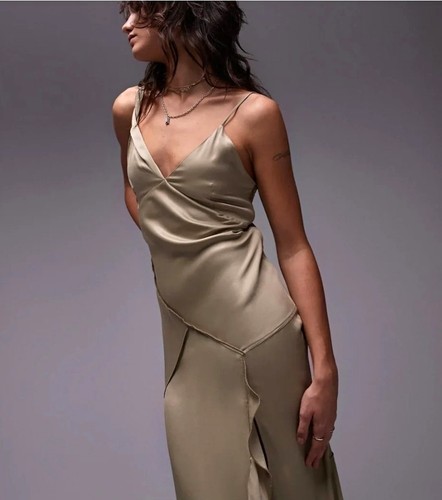 Topshop gold satin neck slip - topshop,