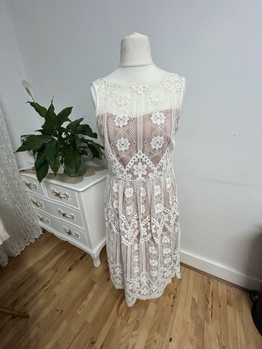 Monsoon ivory lace midi dress - monsoon,
