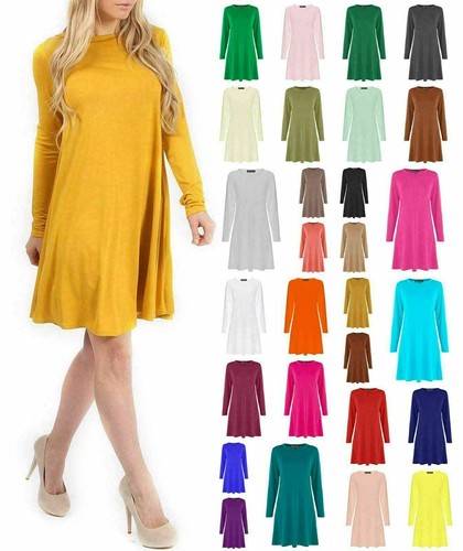 Womens long sleeve plain - sleeve, swing