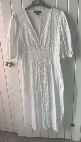 White cotton aline dress with - white,