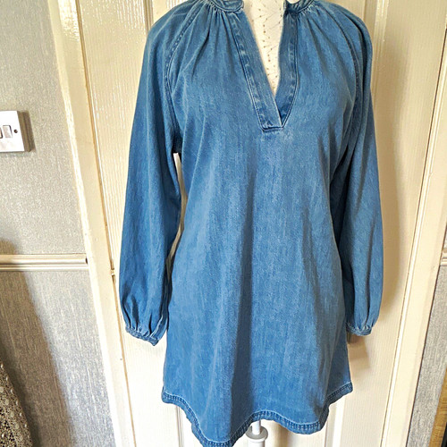 Blue denim belted shift - blue,