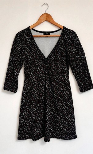 Dark grey ditsy - grey, floral
